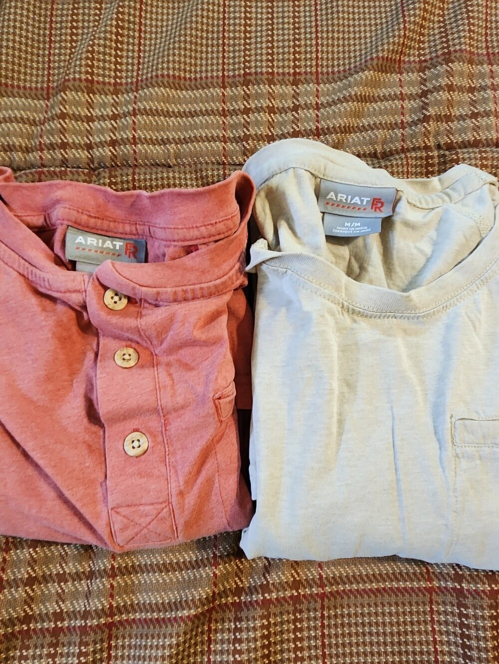 2 Ariat FR Womens Pocket T Shirts Henley & Crew Neck Flame Resistant Flaws Read